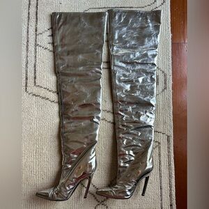 Balenciaga Metallic Mirror Thigh High Boots